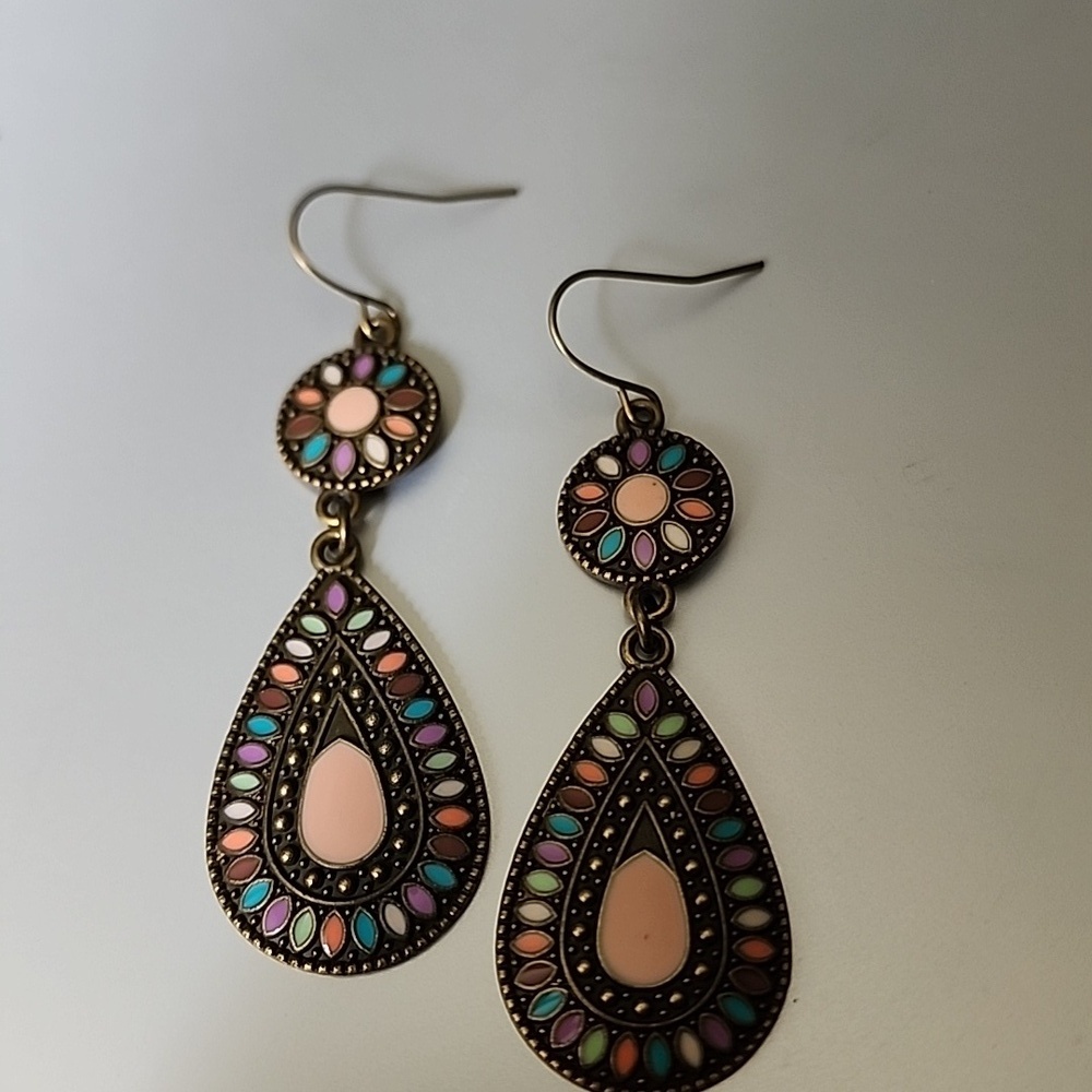 Boho TEARDROP EARRINGS Bronze MELON